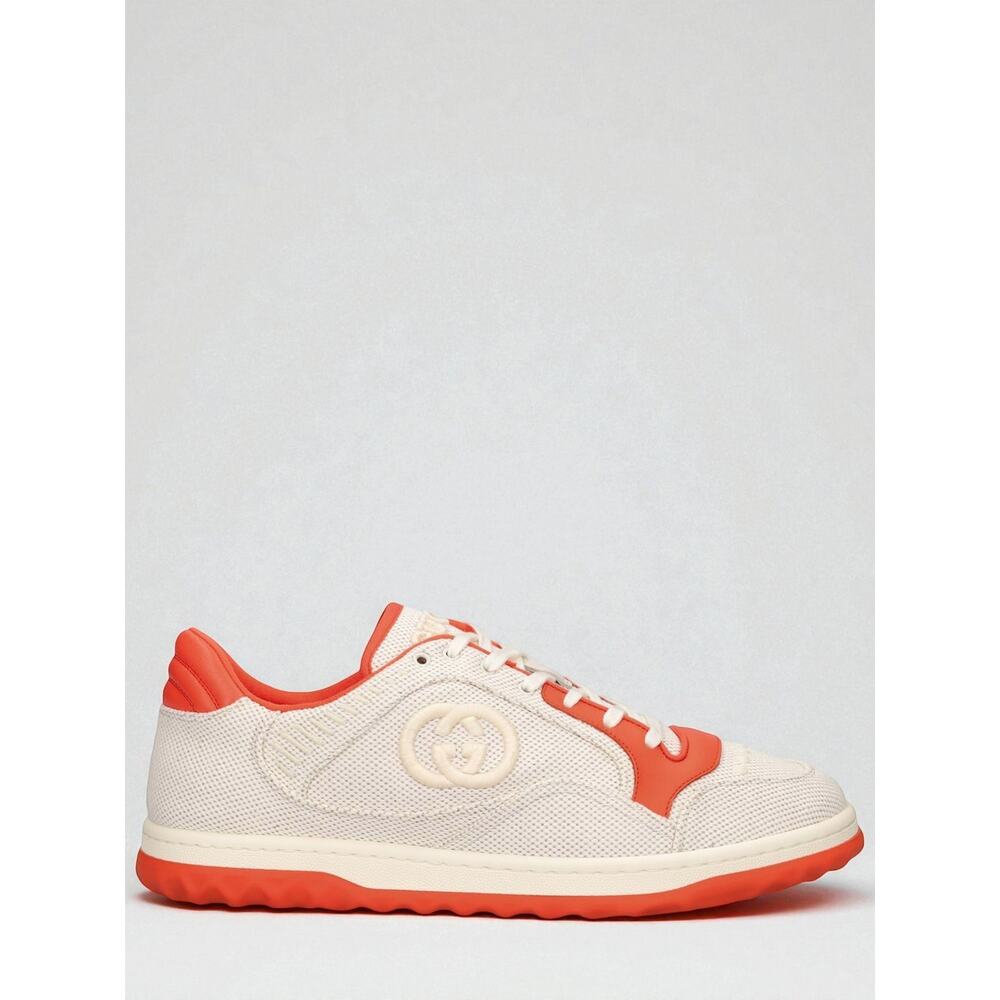 NIB Gucci MAC80 Sneakers Cream Orange Canvas Low Top UK9 US9.5 Authentic